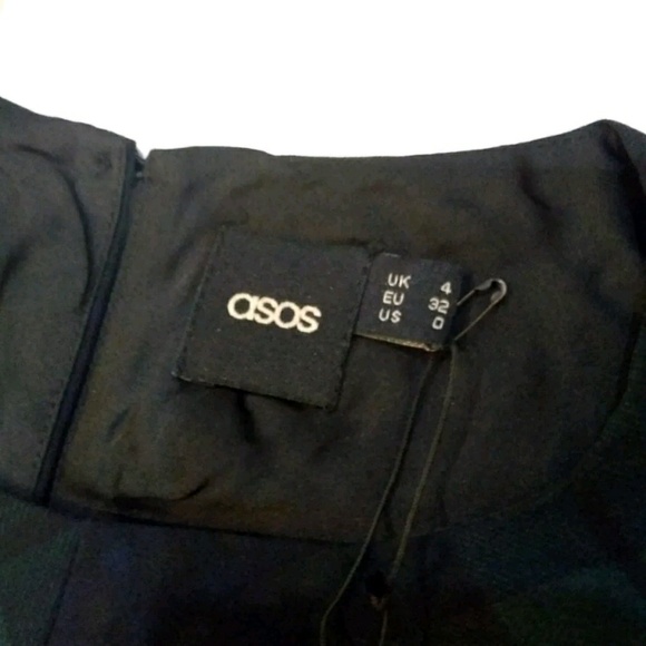 💜ASOS Skater Dress with Pleated Skirt Plaid Sz 0 - Picture 4 of 8